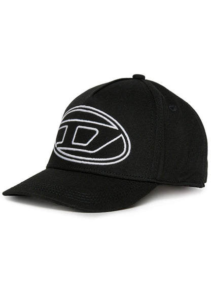 Diesel cappello con visiera Frendil logo ricamato nero