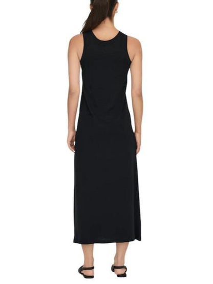 Only abito lungo smanicato in jersey nero