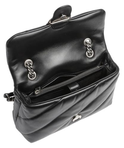 Pinko borsa Love Bag Puff Classic in pelle trapuntata nero argento