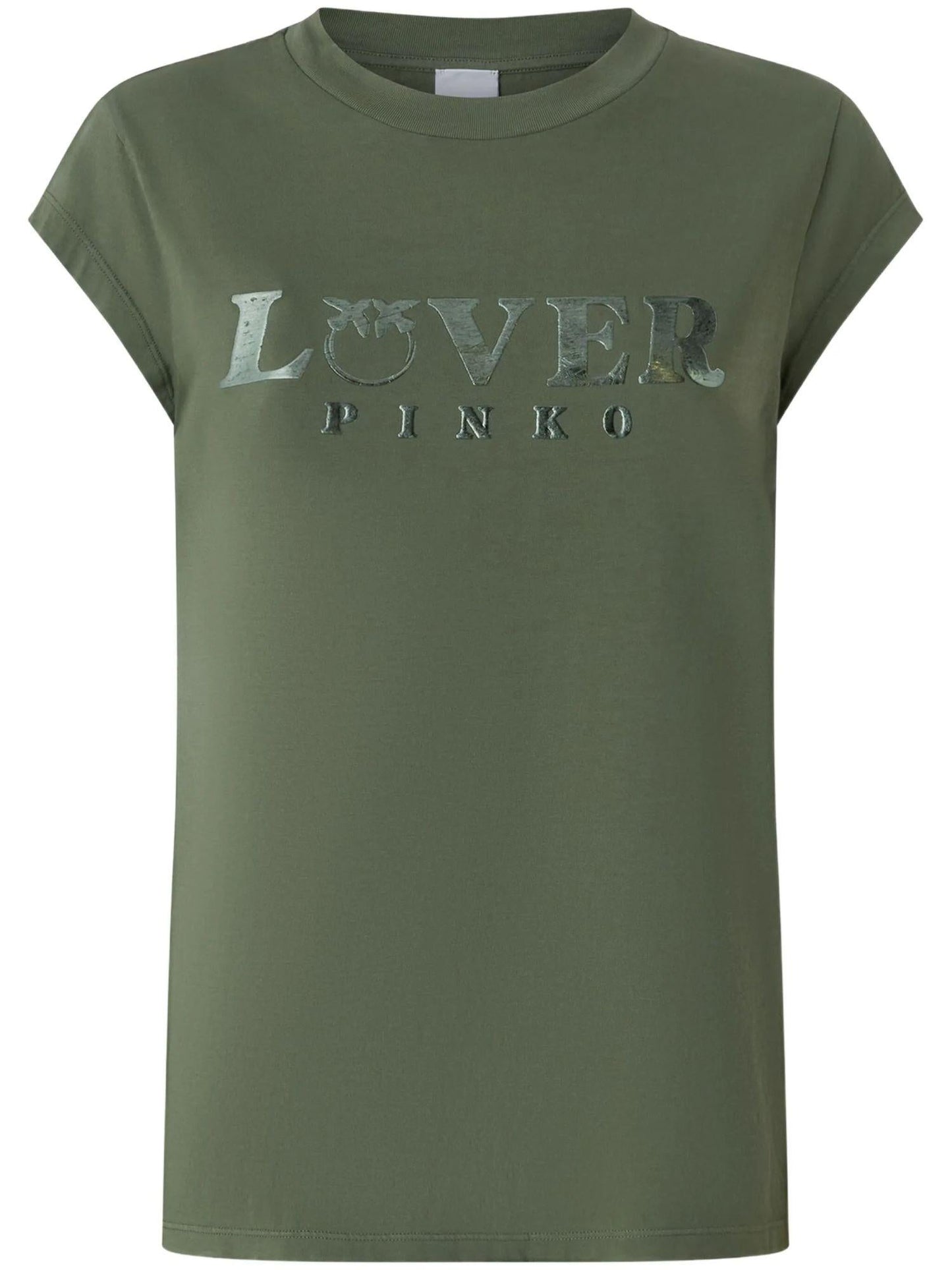 Pinko T-shirt Marrakech manica corta con logo verde militare