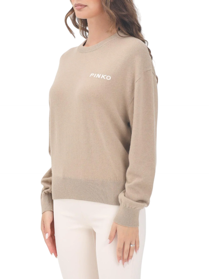 Pinko maglia Martinica in lana e cashmere beige