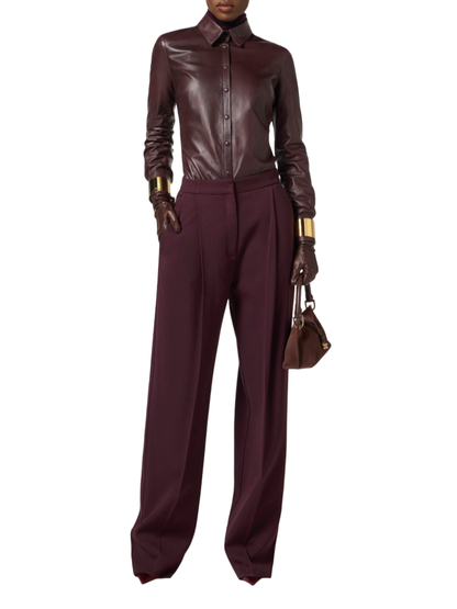 Elisabetta Franchi pantaloni flare con dettagli logati borgogna