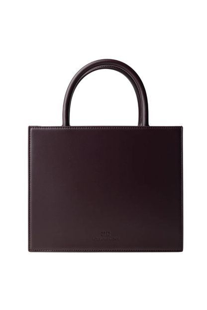 Elisabetta Franchi borsa tote piccola con logo borgogna