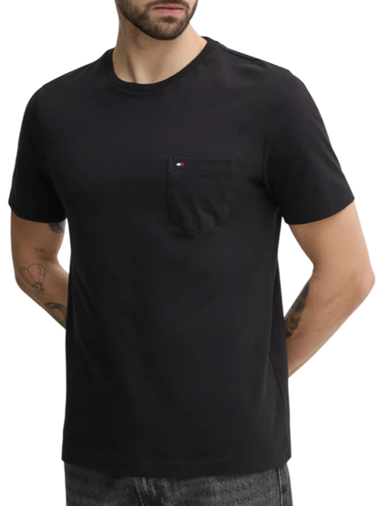 Tommy Hilfiger T-shirt maniche corte con taschino nero