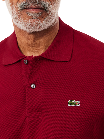 Lacoste polo manica corta 12.12 in piquè rosso scuro