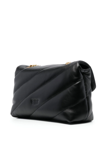 Pinko borsa Love Bag Puff Classic in pelle trapuntata nero oro