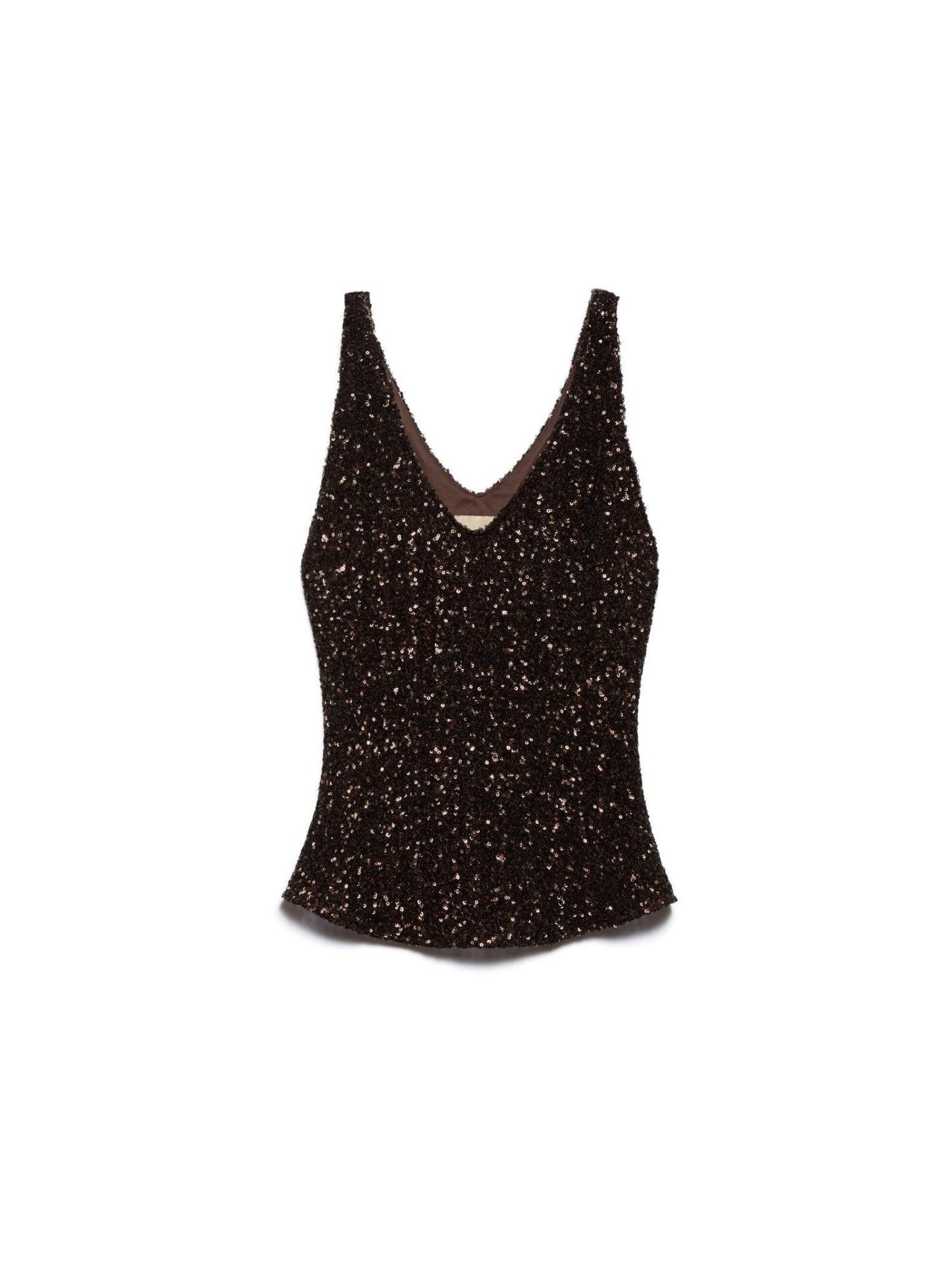 Aniye By top Luxy con paillettes marrone