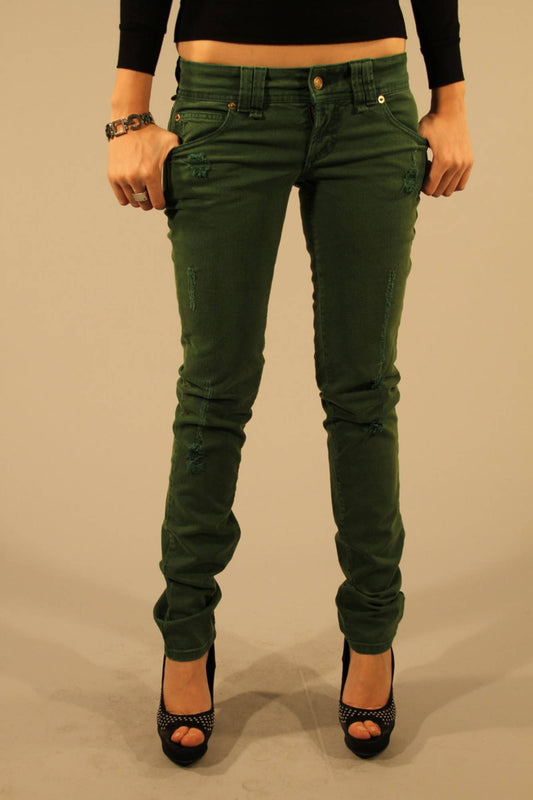 John Galliano Jeans Denim Donna Verde""