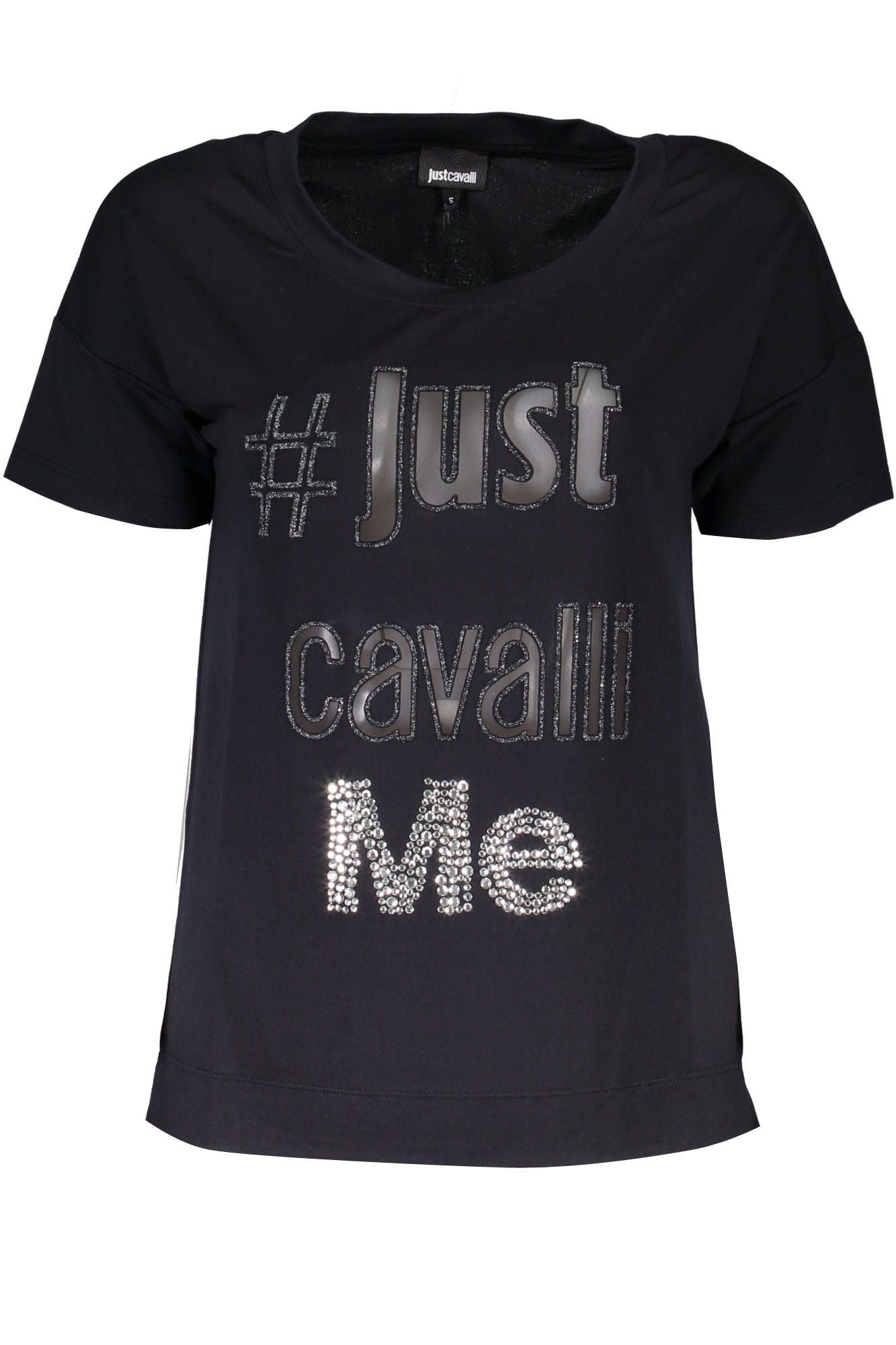 JUST CAVALLI T-SHIRT MANICHE CORTE DONNA NERO""