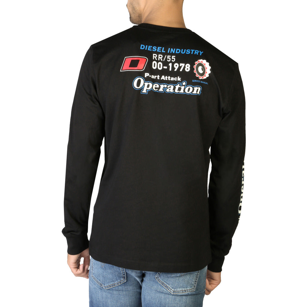 Maglietta A Maniche Lunghe Grigia Diesel T-Diegos-Ls-K25 Per Uomo
