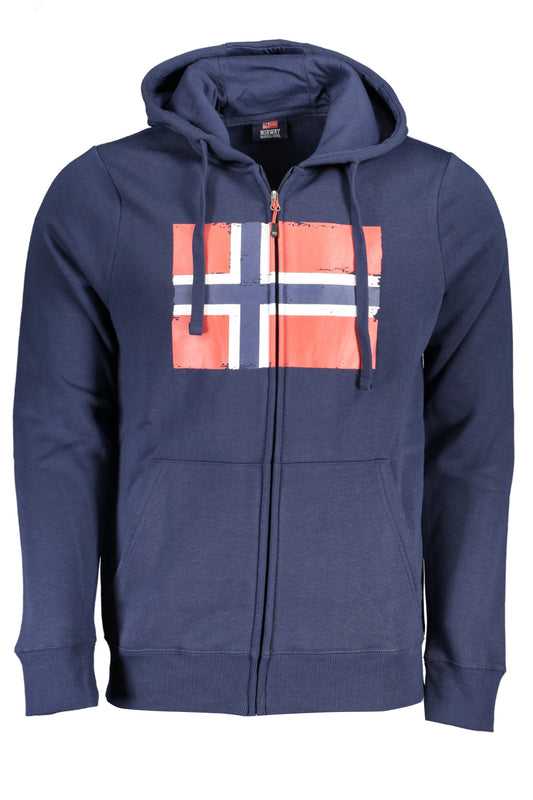 NORWAY 1963 FELPA CON ZIP UOMO BLU""