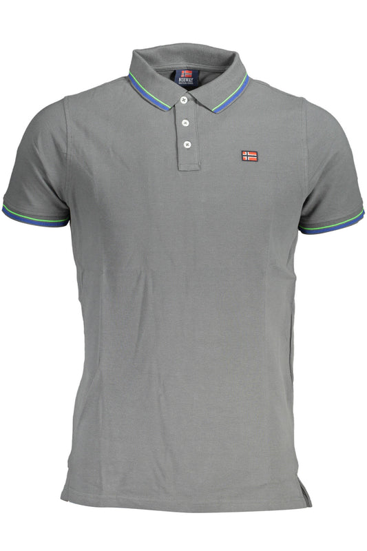 NORWAY 1963 POLO MANICHE CORTE UOMO GRIGIO