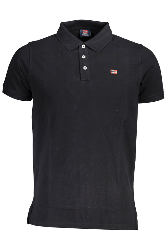 NORWAY 1963 POLO MANICHE CORTE UOMO NERO