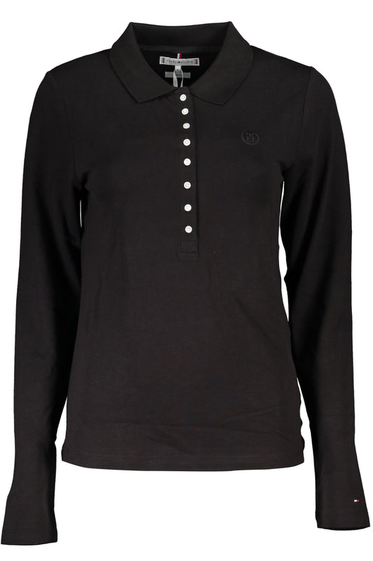 TOMMY HILFIGER POLO MANICHE LUNGHE DONNA NERO""