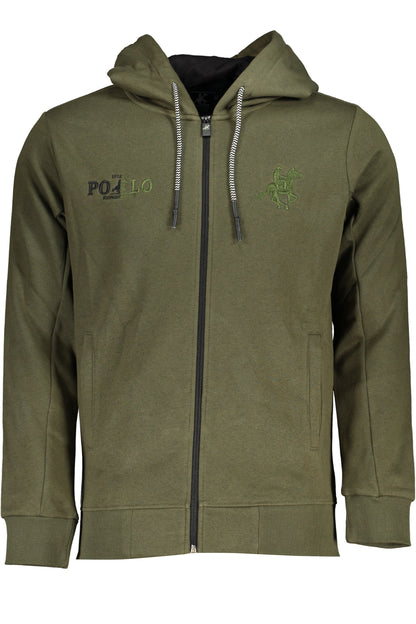 U.S. GRAND POLO FELPA CON ZIP UOMO VERDE""